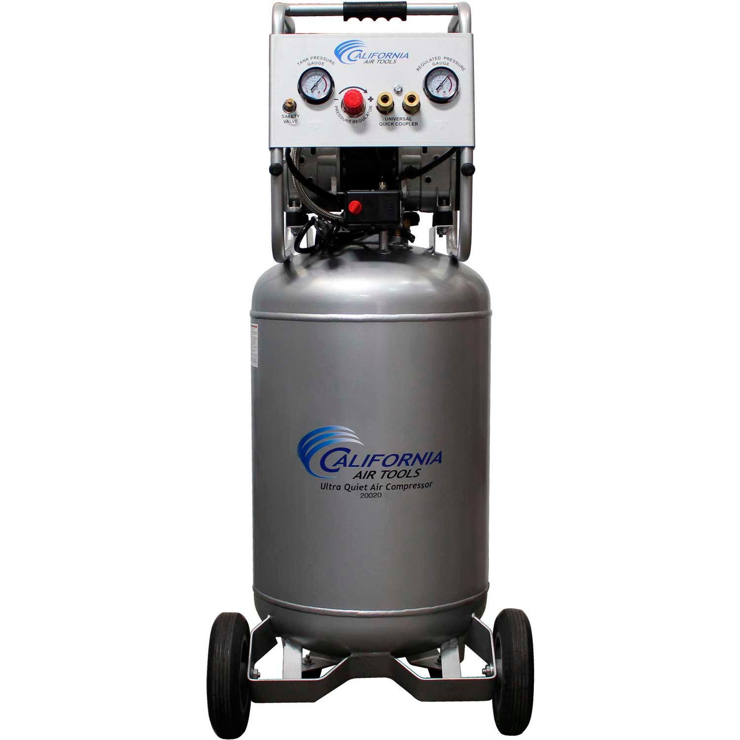 California Air Tools 20020 2.0 HP Ultra Quiet and Oil-Free Air Compressor with Wheels, 20 Gallon Tank Capacity, 70 dB Noise Level, Electric, Portable