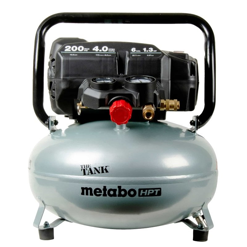 Metabo HPT Air Compressor, THE TANK, Portable Pancake Air Compressor 200 PSI, 6 Gallon Tank, Versatile for Use with Framing, Siding, Finish, Brad or Roofing Nailers, EC914S
