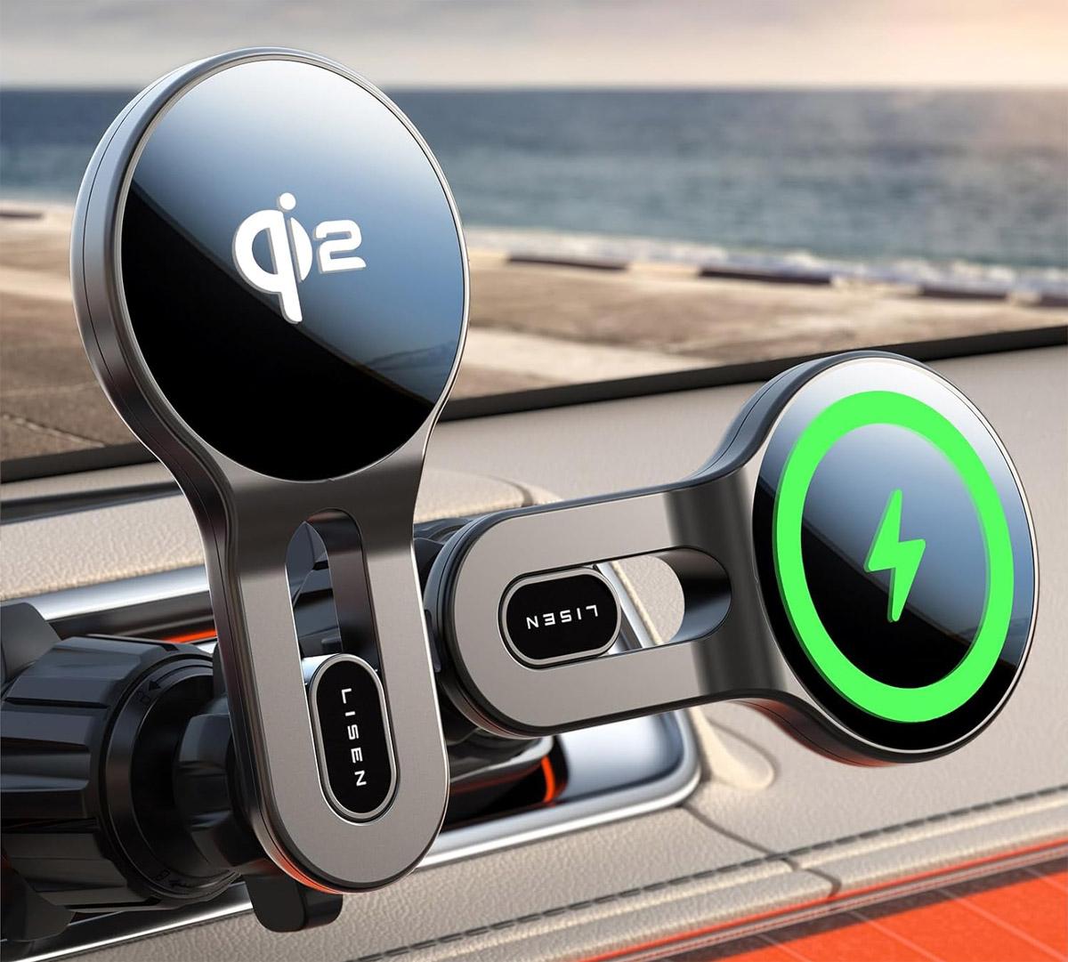LISEN 15W MagSafe Car Mount Charger