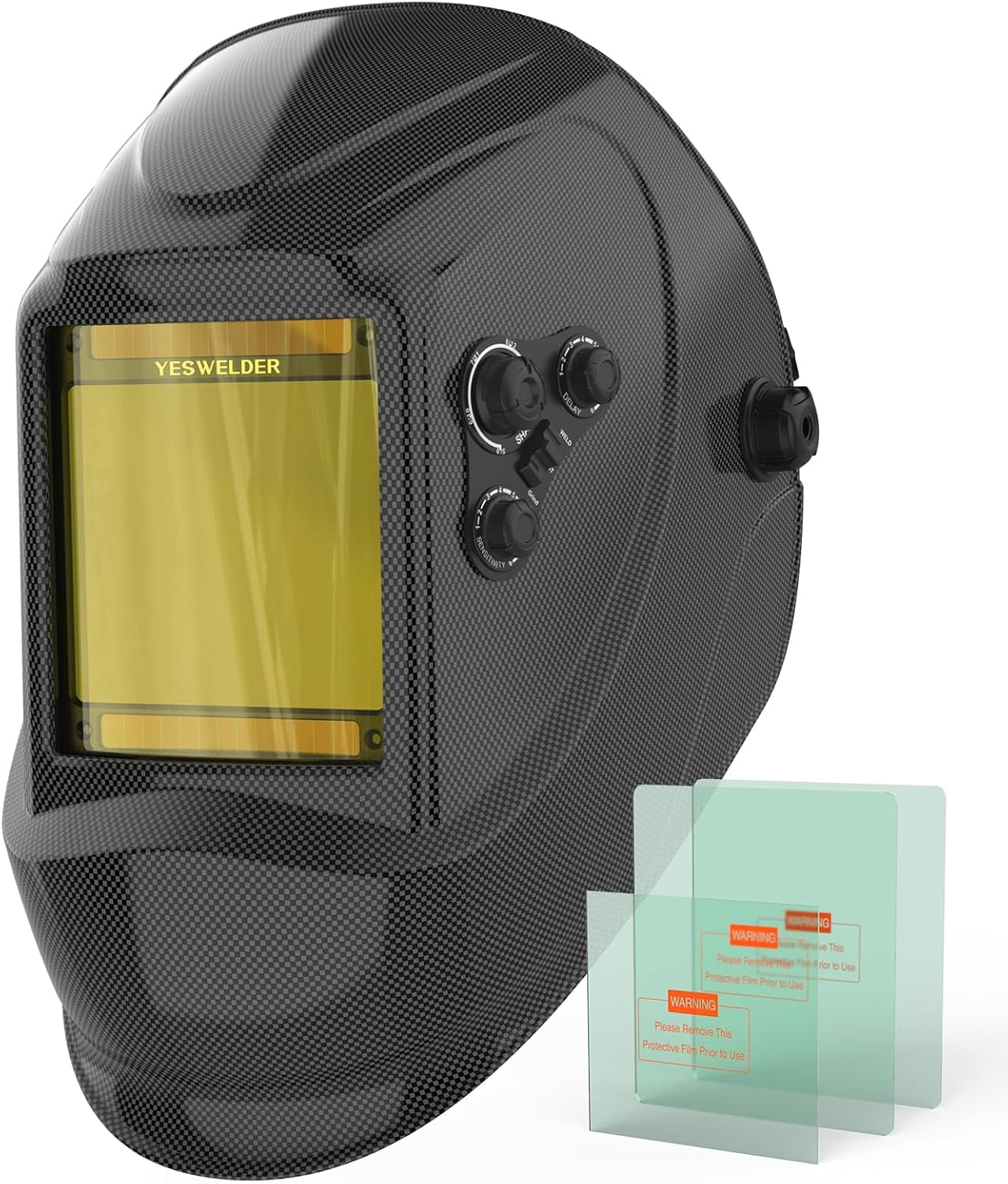 YESWELDER Large Viewing Screen 3.94"X3.66" True Color Solar Power Auto Darkening Welding Helmet, 4 Arc Sensor Wide Shade 4~5/9-9/13 for TIG MIG Arc Weld Grinding Welder Mask LYG-M800H