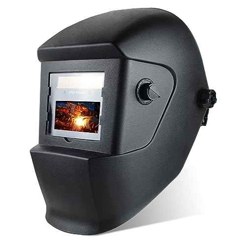 TRQWH Welding Helmet with Light True Color Auto Darkening Welding Helmets for Men Solar Powered Welding Hood with 2 Arc Sensor Wide Shade 4/9-13 for TIG MIG ARC Cool Welder Mask (TRQ-HS01)