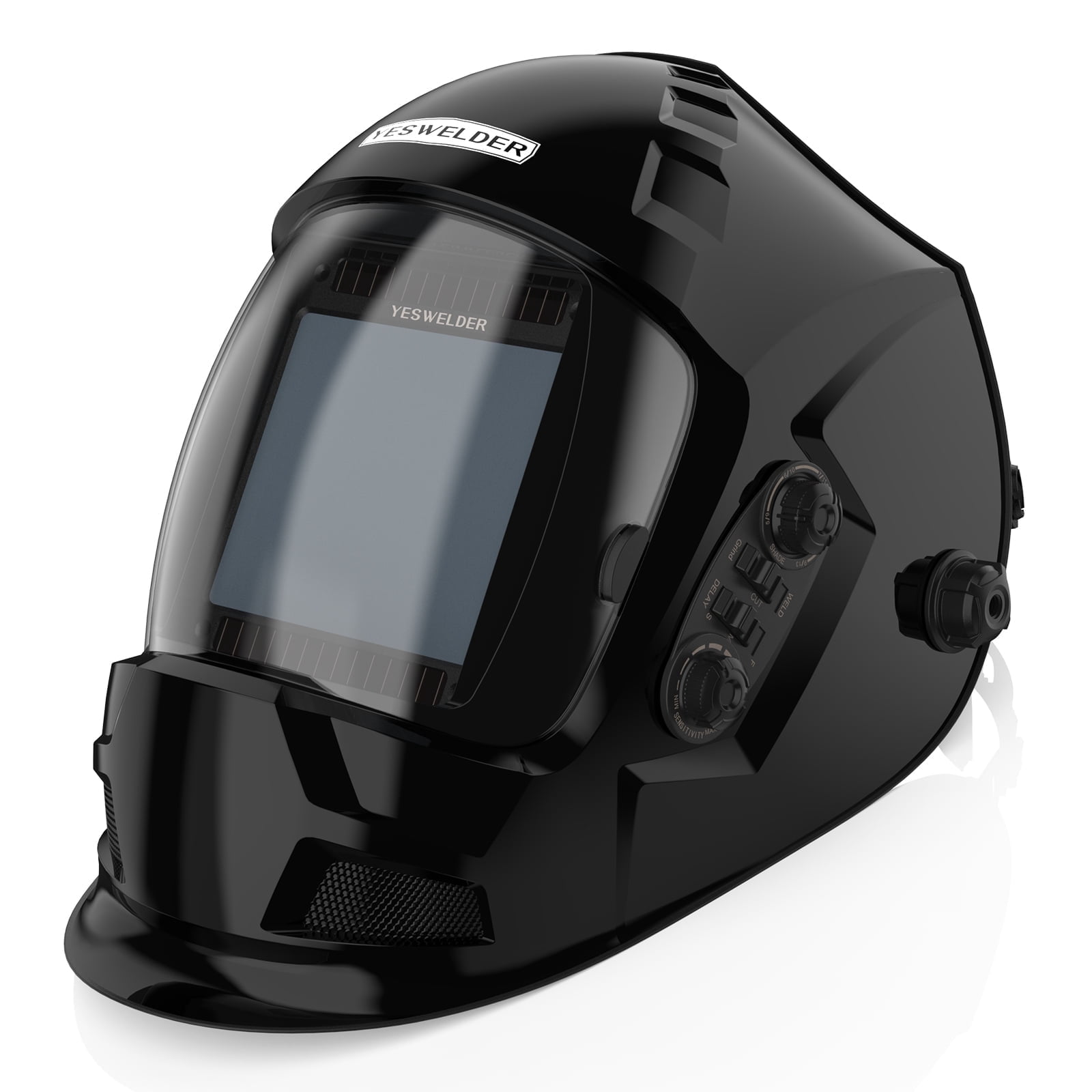 YESWELDER Large Viewing True Color Solar Powered Auto Darkening Welding Helmet with SIDE VIEW, 4 Arc Sensor Wide Shade 4/5-9/9-13 Welder Mask for TIG MIG ARC Grinding Plasma LYG-Q800D