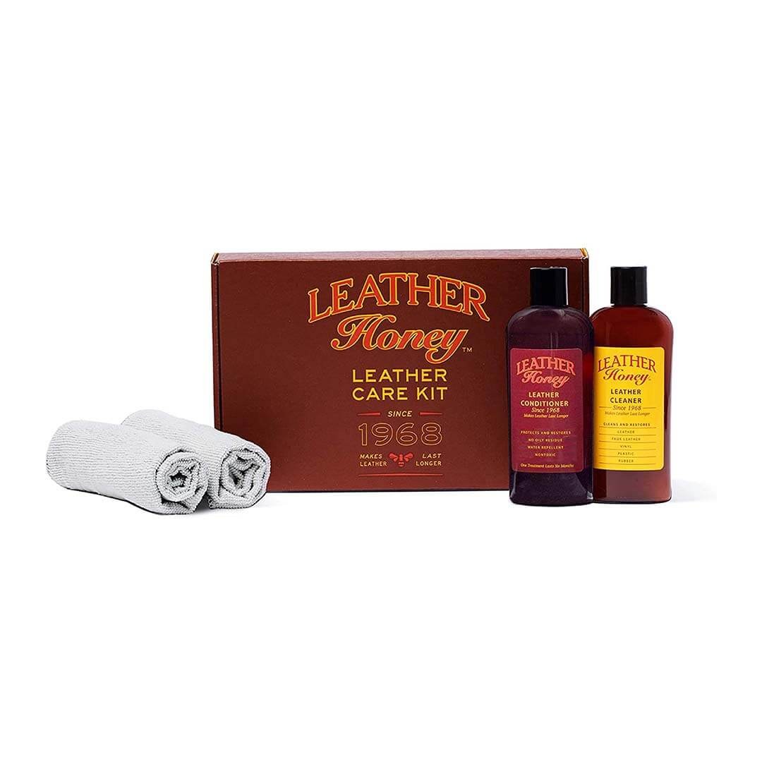 Leather Honey Complete Leather Care Kit - Cleaner 8 oz + Conditioner 8 oz + 2 Cloths