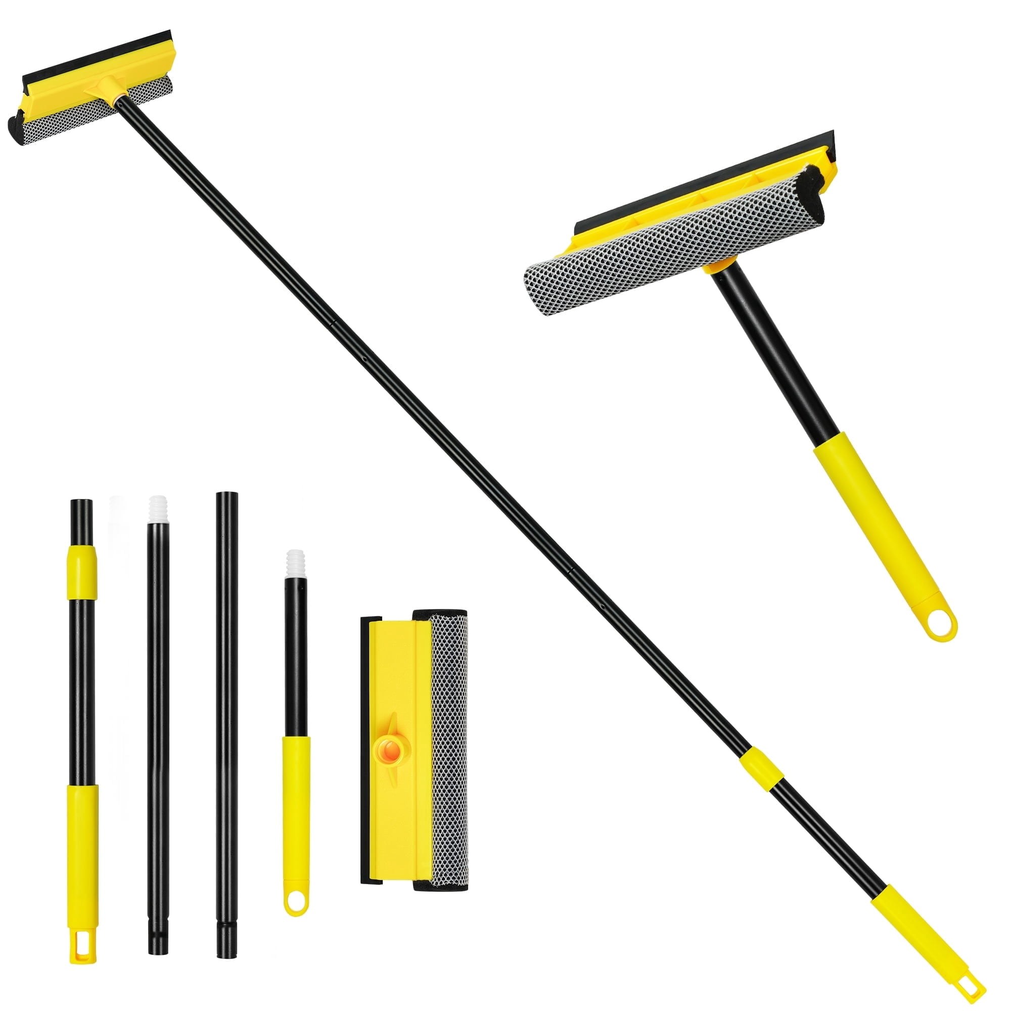 NEWE Window Squeegee with Extension Pole 54.5 in + Sponge