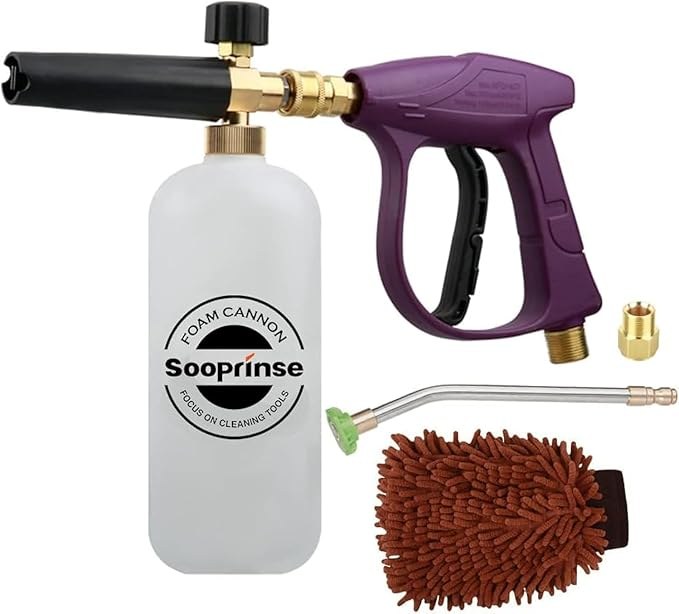 Sooprinse Foam Cannon Snow Foam Lance Kit with Spray Gun + Gutter Wand