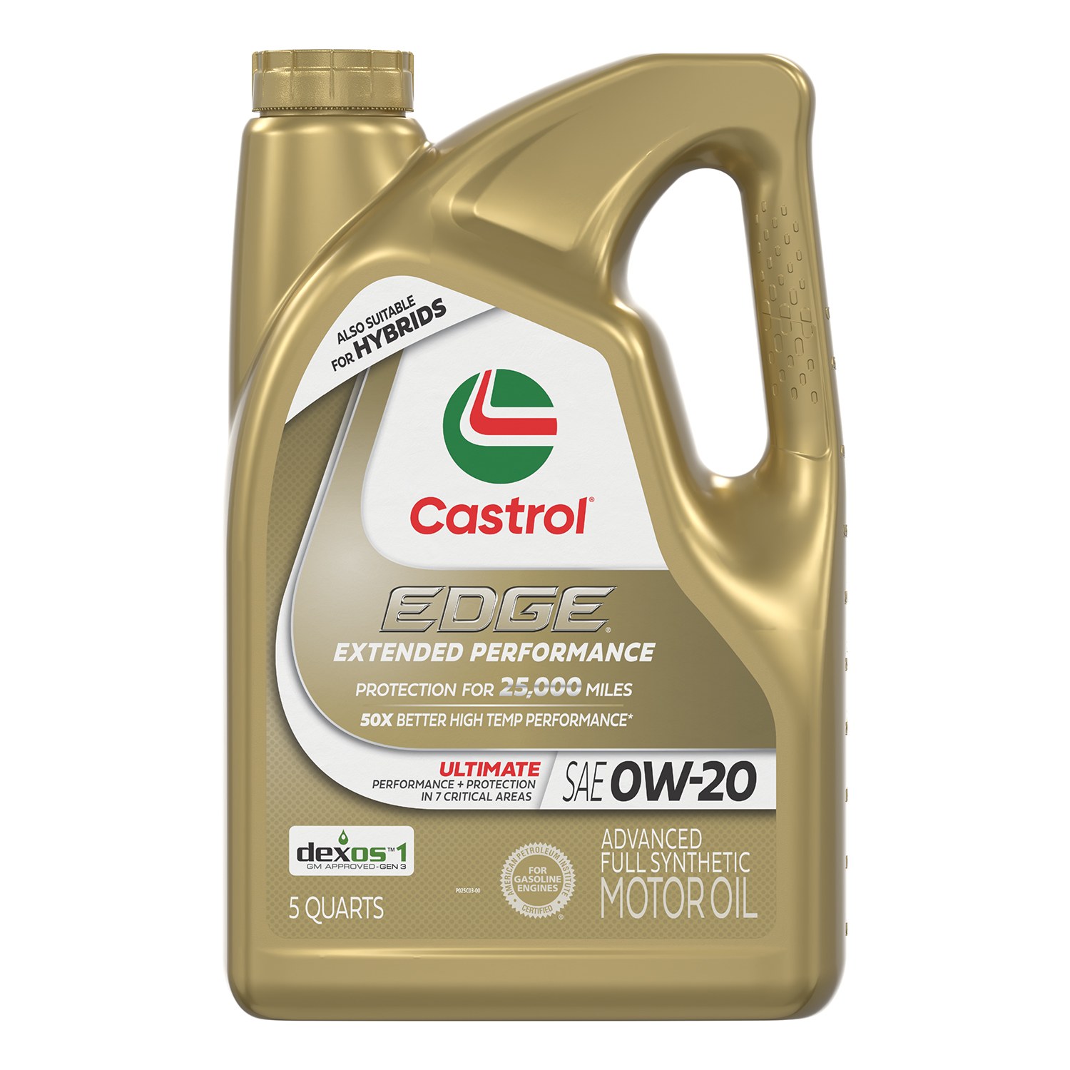 Castrol EDGE 0W-20 Advanced Full Synthetic Motor Oil 5 Quarts, Pack of 3