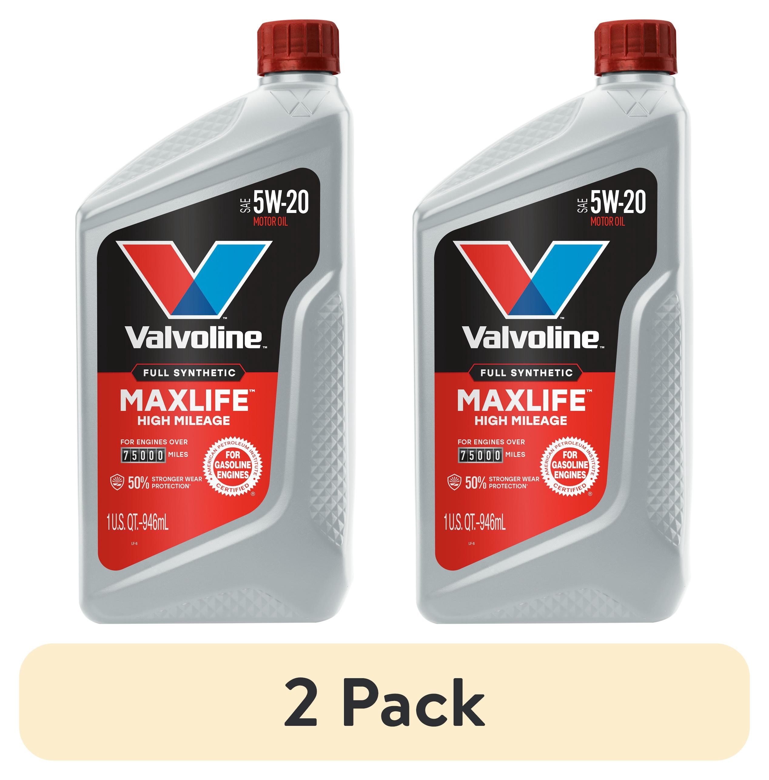 Valvoline Full Synthetic High Mileage with MaxLife Technology 5W-20 Motor Oil 5 QT, Pack of 2