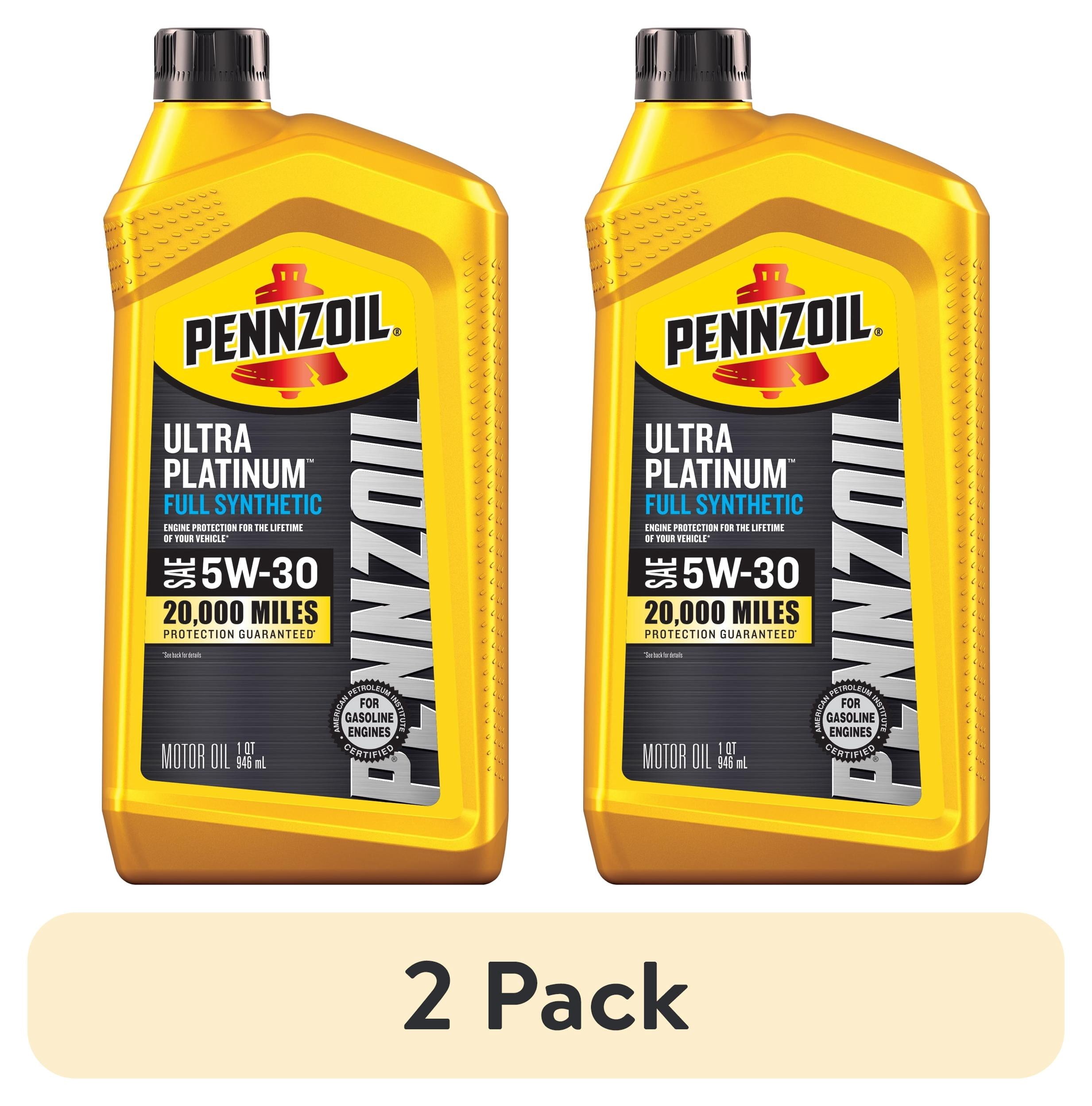 Pennzoil Ultra Platinum Full Synthetic 5W-20 Motor Oil 1-Quart, Pack of 2