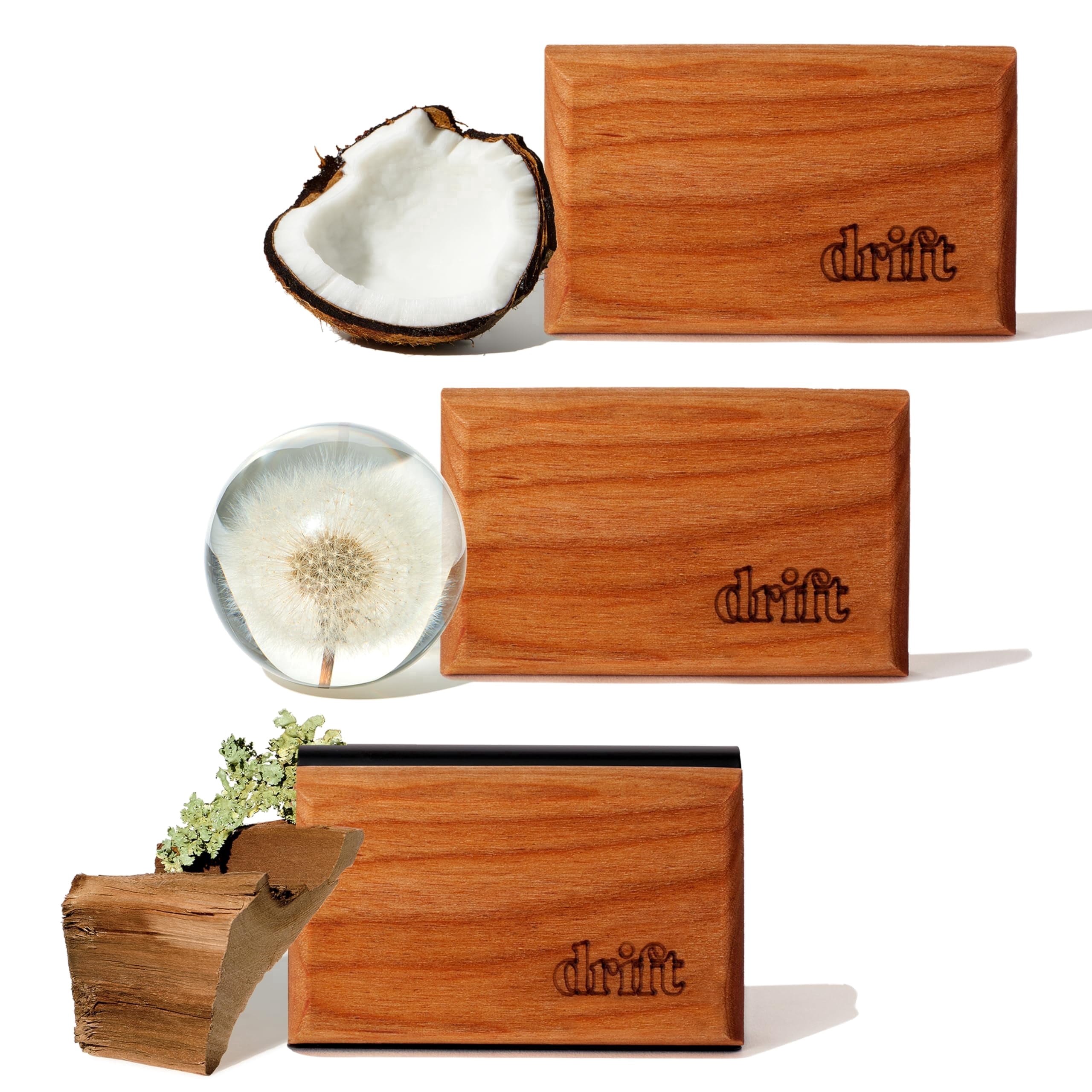 Drift Car Air Freshener Starter Kit - Wooden Deodorizer, Variety 3-Pack