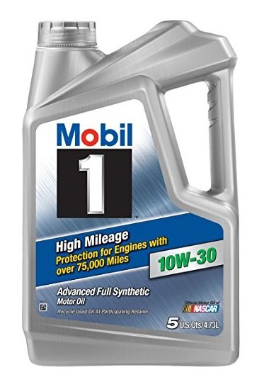 Mobil 1 High Mileage Full Synthetic Motor Oil 10W-30, 5 Quart