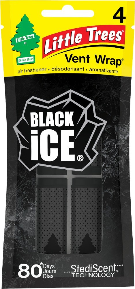 LITTLE TREES Vent Wrap Car Air Freshener, Black Ice, 16 Air Fresheners