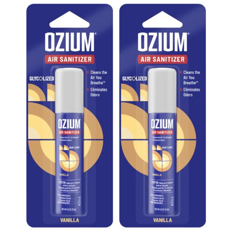 Ozium 8 Oz. Air Sanitizer & Odor Eliminator Spray, Vanilla Scent, 2-Pack