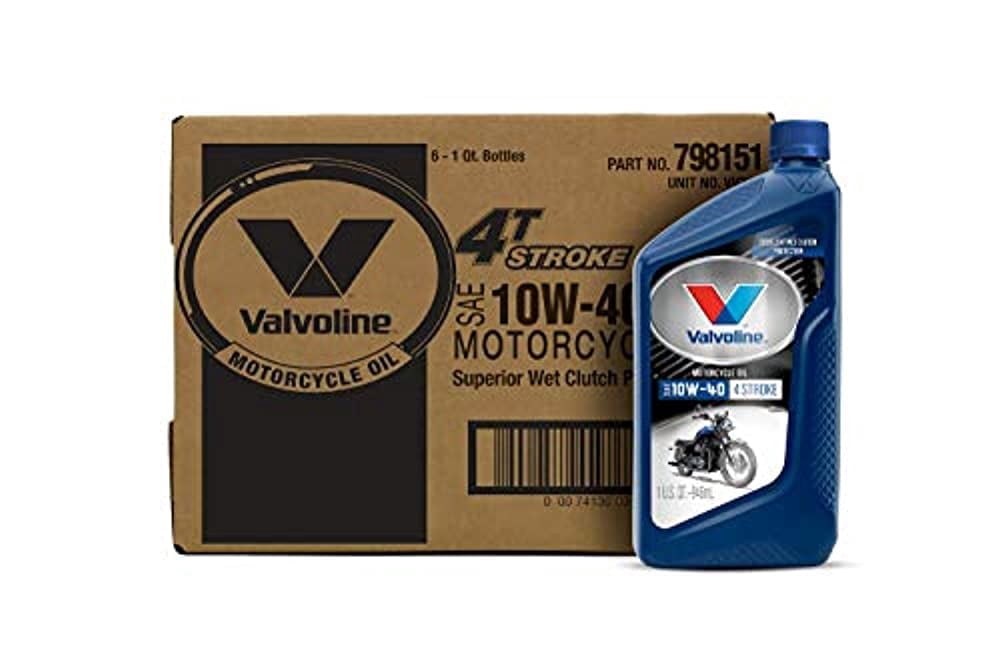Valvoline 4-Stroke Motorcycle SAE 10W-40 Motor Oil, 1 QT, Case of 6 (Pack of 2)