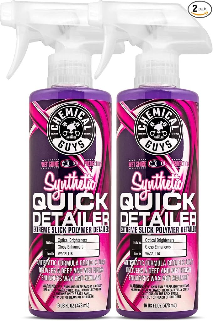 Chemical Guys Synthetic Quick Detailer, Extreme Slick Polymer Detailer, 16 oz, 2-Pack