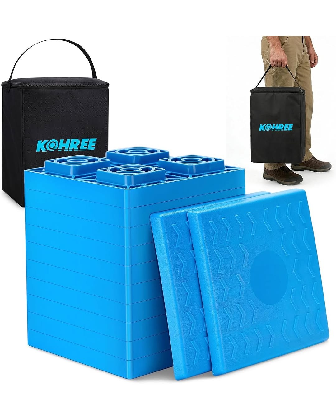 Kohree Heavy Duty RV Leveling Blocks 12 Pack with Storage Bag