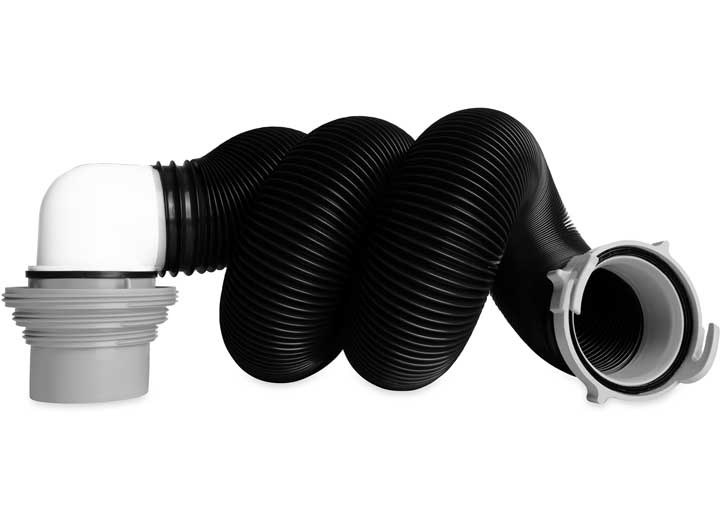 Camco RV Sewer Kit, Pre-Attached Fittings, 10-Foot Sewer Hose, Translucent Sewer Elbow with 4-in-1 Adapter (39551)