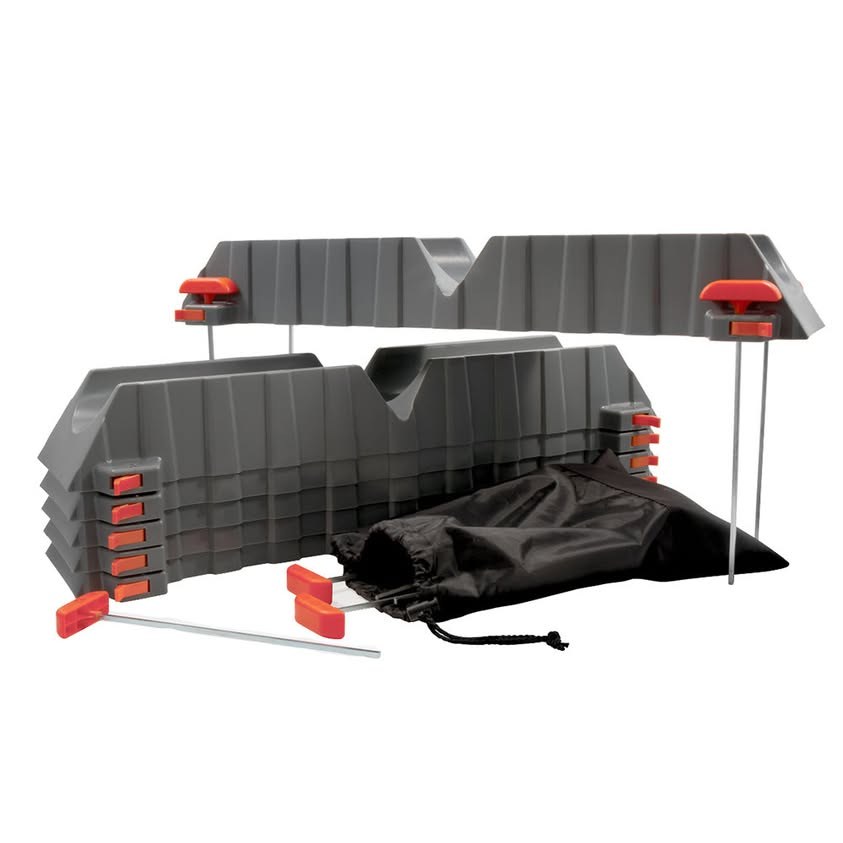 Camco Rhino RV Sewer Hose Support Kit, Up to 10" Lift, 6 x 30" Sections with Stakes, Supports Up to 20-Feet (43071)