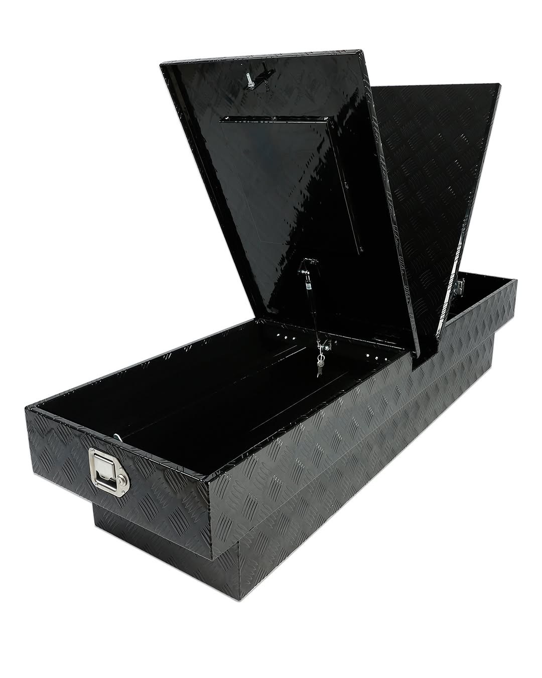 GESEXI 30 Inch Aluminum Truck Tool Box, Heavy Duty Truck Bed Tool Box Storage Organizer with T-Handle, Black (30'' x 13.2'' x 13.5'')
