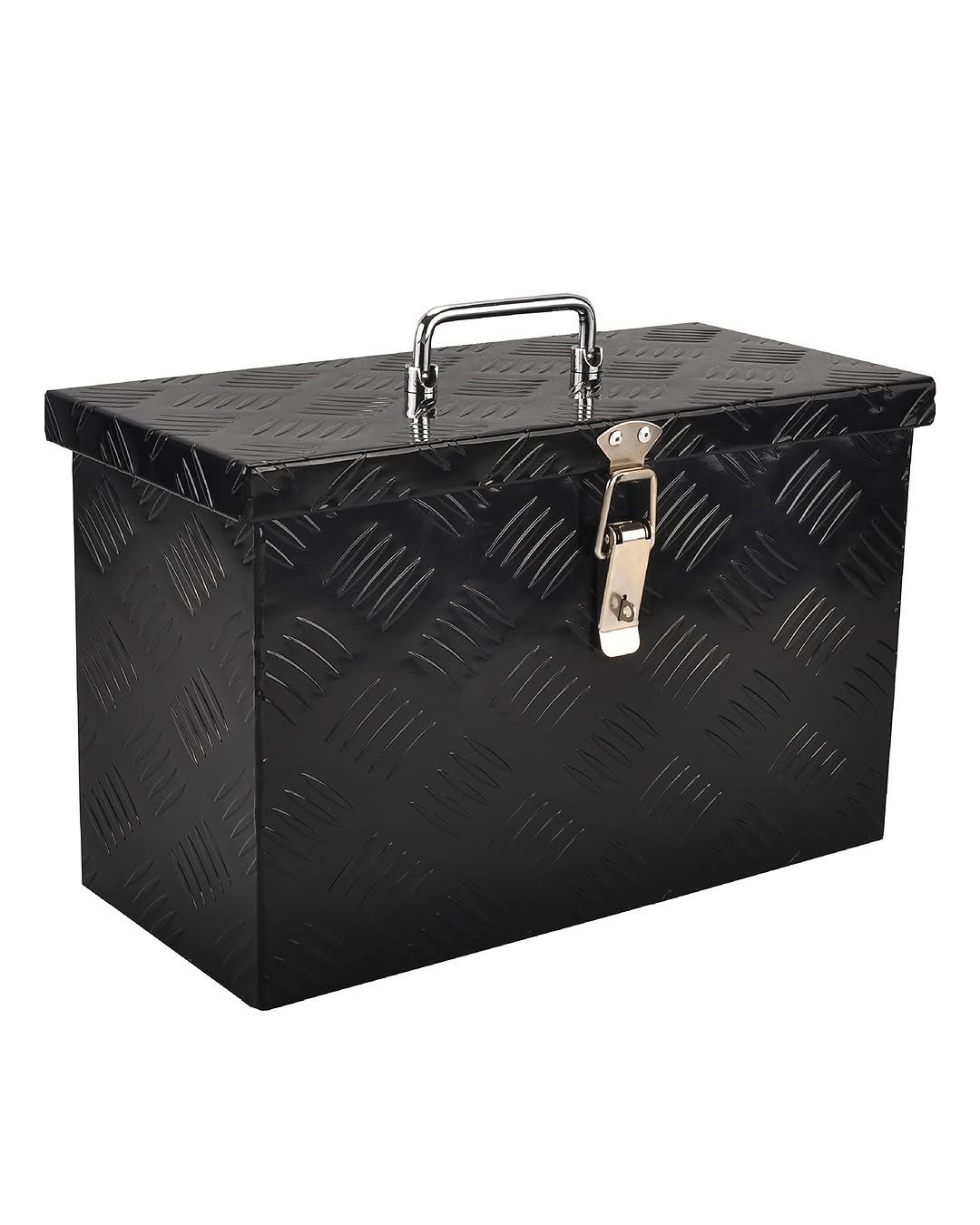 MOTORHOT 42 Inch Aluminum Truck Bed Tool Box, Heavy Duty Trailer Toolboxes, RV Toolbox, Underbody, with Lock and Keys, Black