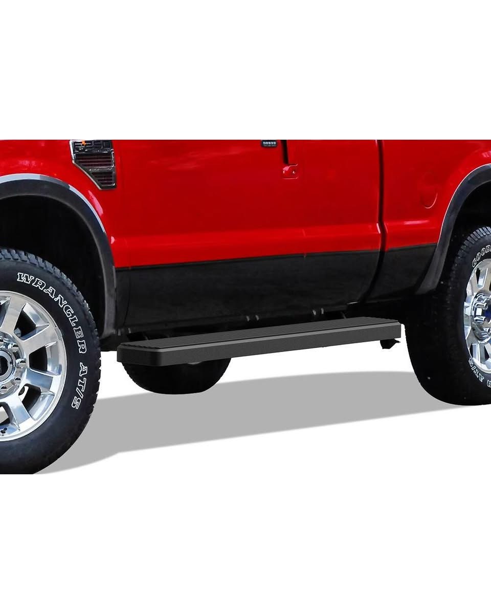 APS iBoard Running Boards 5in Black Compatible with Ford F250 F350 Super Duty 1999-2016 Regular Cab, Stainless Steel Nerf Bars