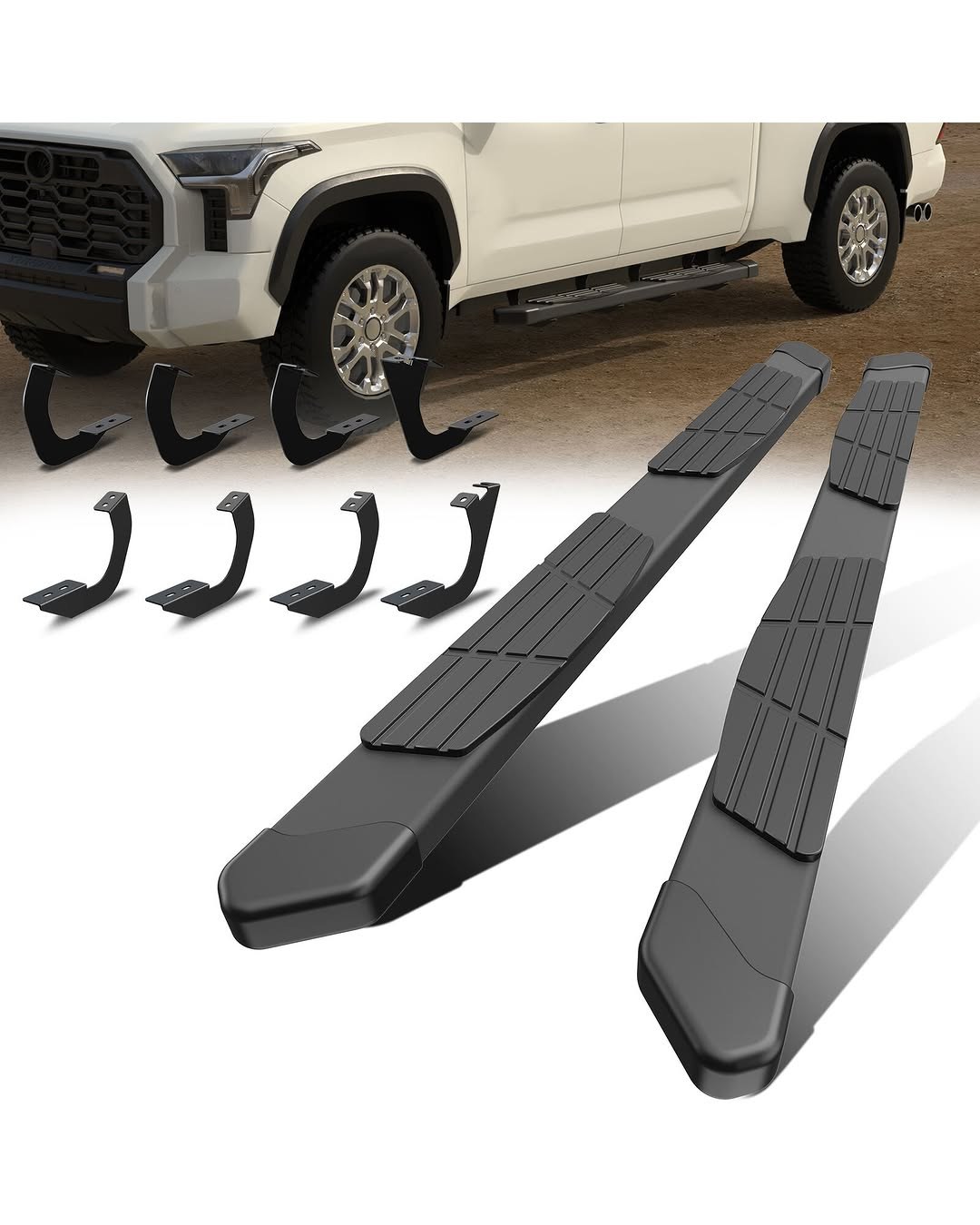 ONINE Clutch 7" Running Boards Custom Fit 2022-2025 Toyota Tundra Crew Max Cab, Texture Black