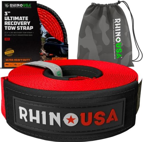Rhino USA Recovery Tow Strap — 3" x 20 ft