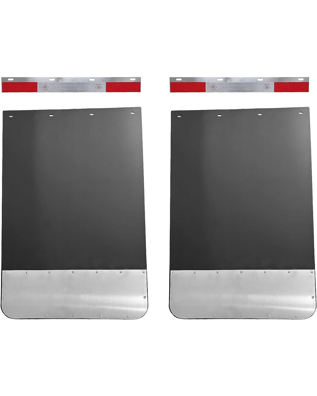 Steel Vision Black Semi Truck and Trailer Mud Flaps, Rubber, Chevron, 24" x 30" Heavy Duty, 1/4 inch, 2pcs (92001)