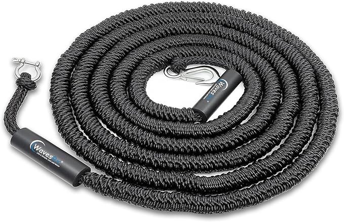 WAVESRX AnchorMate Bungee Line, Boat Bungee Dock Lines for Boats, PWCs & Kayaks