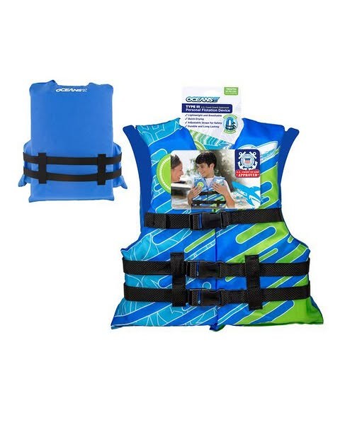 Aqua Oceans 7 Life Jacket for Kids, US Coast Guard Approved Life Vest for Infant, Child & Youth, Open-Side PFD