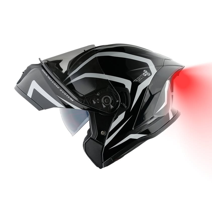 1Storm LED-X90 Modular Motorcycle Helmet with Rechargeable Rear LED Light