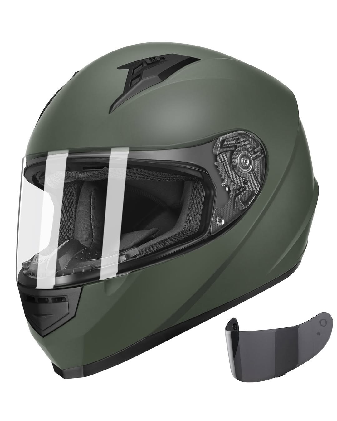 TRIANGLE Full Face Dual Visor Motorcycle Helmet with Internal Tinted Sunshield