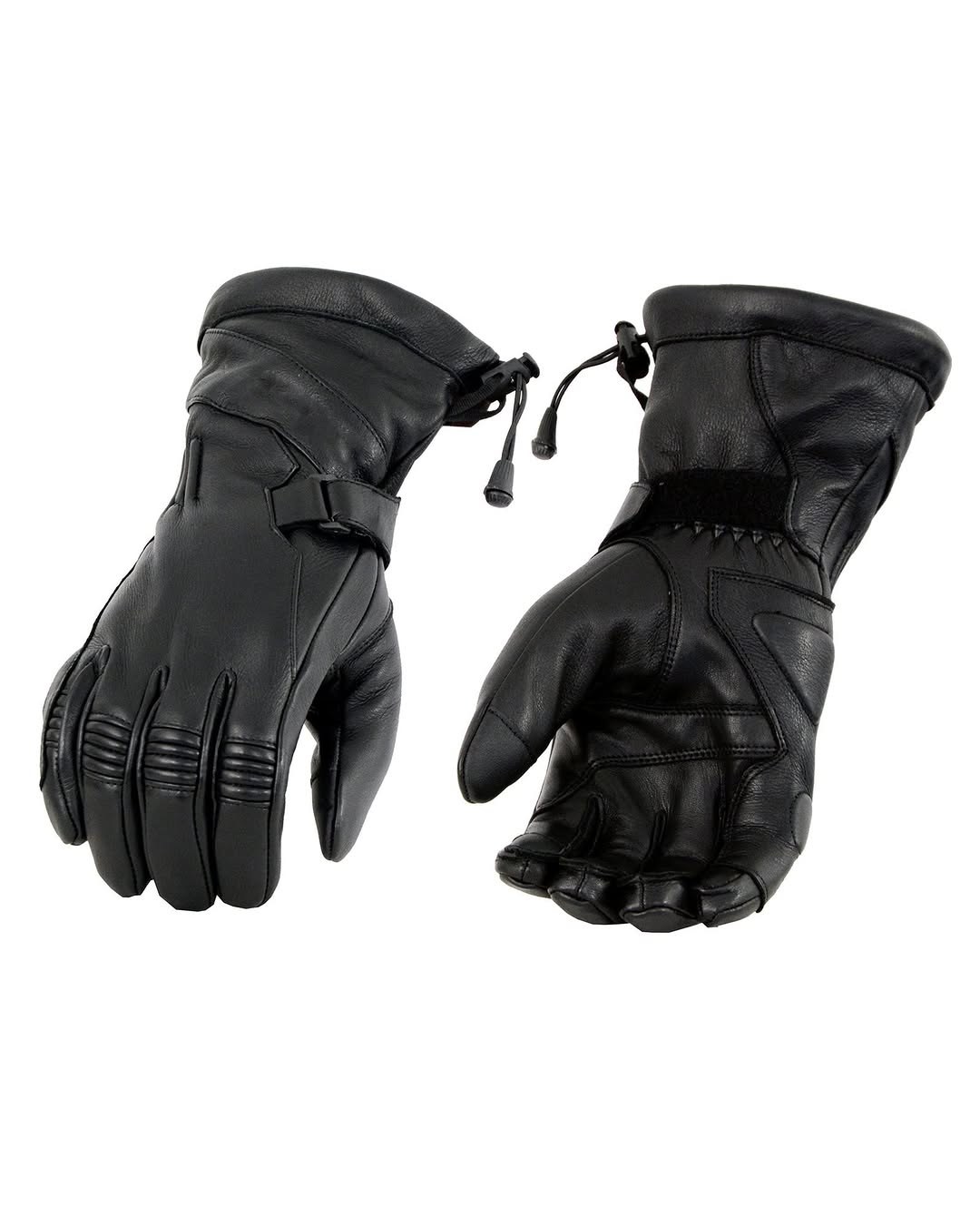 Milwaukee Leather MG7518 Men's Black Deerskin Gauntlet Motorcycle Hand Gloves with i-Touch Screen Tech