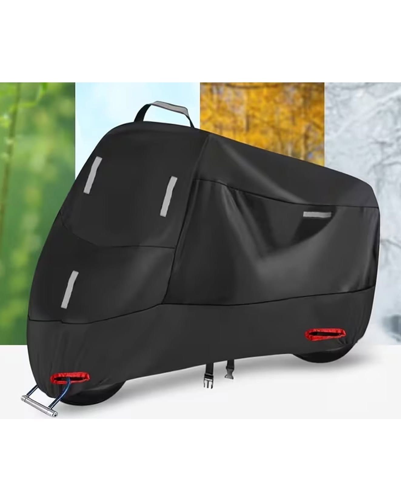 Session Industries Motorcycle Cover for Moped Scooter, Waterproof Outdoor Bike Storage with Bonus Lock, Heavy Duty Tarp