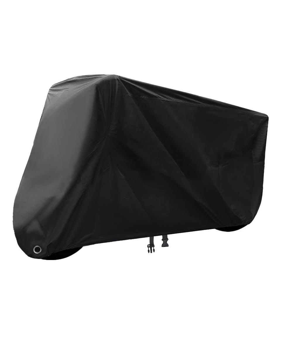 XYZCTEM Motorcycle Cover, All Season Waterproof Outdoor Protection, Fits up to 116 inch Tour Bikes, Choppers and Cruisers, XXXL Black & Orange