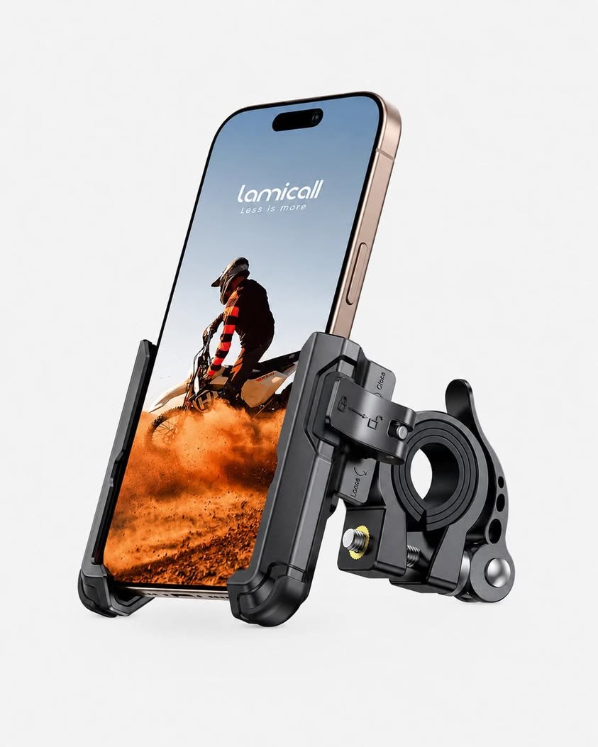 Lamicall Bike Phone Mount Holder, Motorcycle Phone Mount, Adjustable, for iPhone 17 Pro Max, 16, 15, 14, 4.7-6.8" Phone