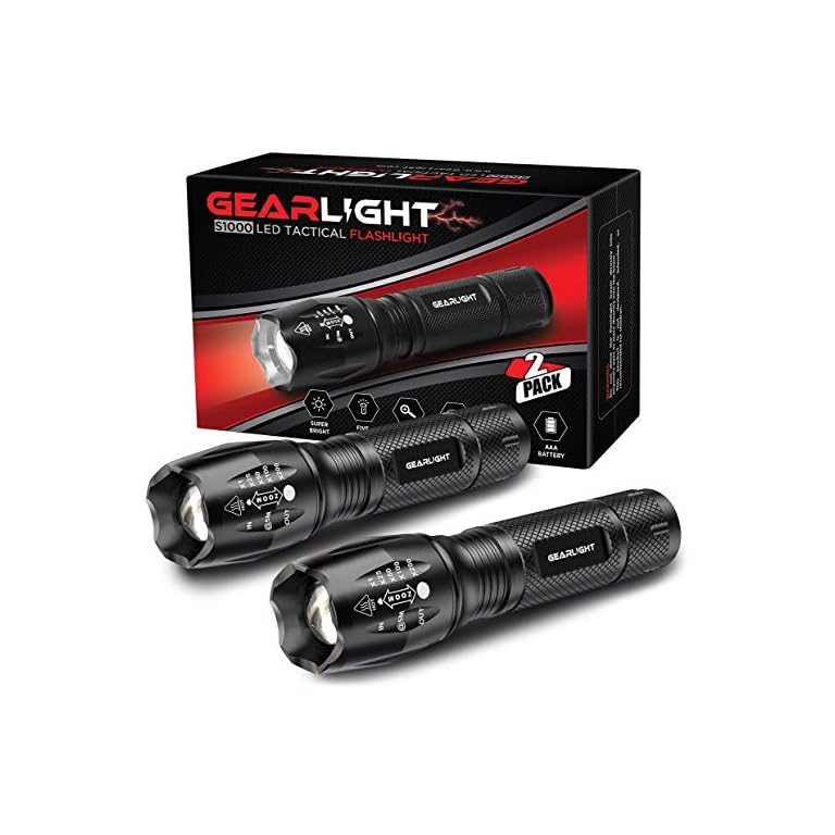 GearLight S1000 LED Flashlight — 2-Pack