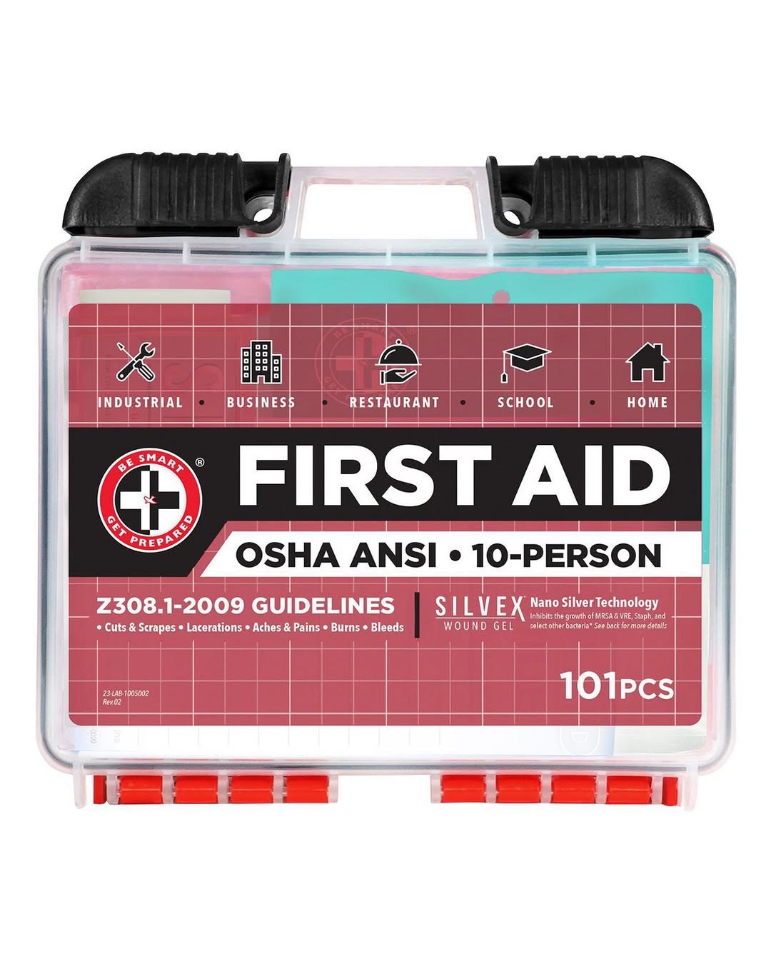 Be Smart Get Prepared 100 Piece First Aid Kit, for Home, Office, Car, School, Business, Travel, Emergency, Survival, Hunting, Outdoor, Camping & Sports