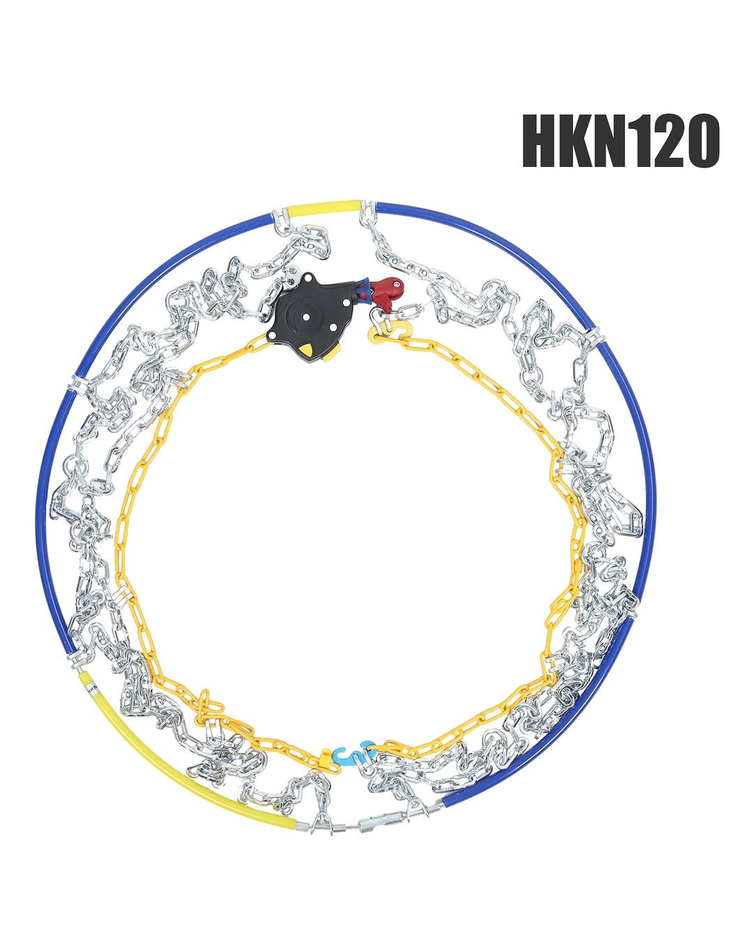 Snow-Chains Auto Fixing 1 Min Quick Installation Tire-Chains, Heavy-Duty Emergency Tire Traction Chain for Pickup Trucks and Off-road SUV, Tires 265 275 285 295 305, Set of 2 (HYR-B)