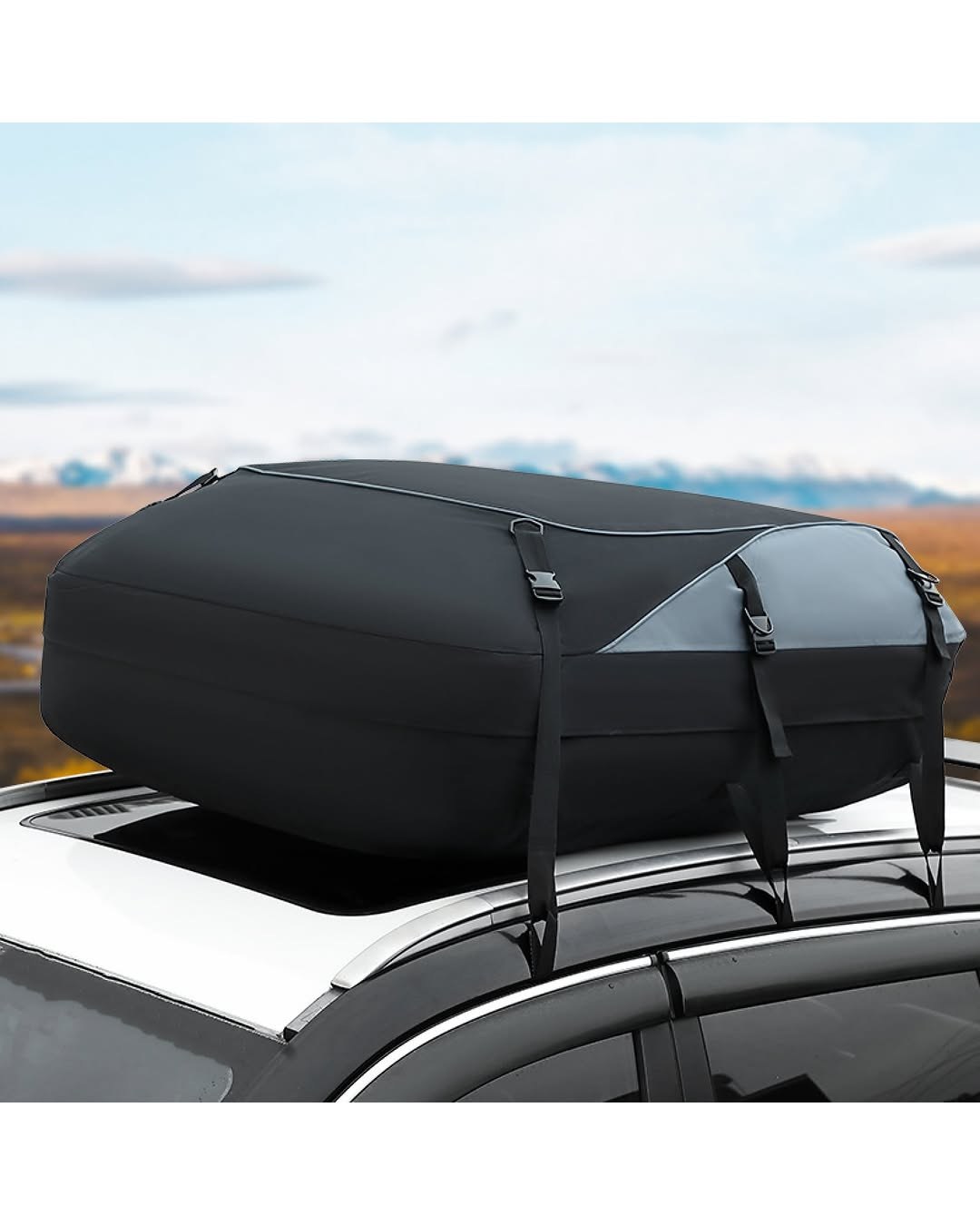 Sailnovo Rooftop Cargo Carrier Roof Bag, 20 Cubic Feet, Waterproof Roof Cargo Carrier fit car with/Without Luggage Rack, Soft Shell Roof Cargo Box