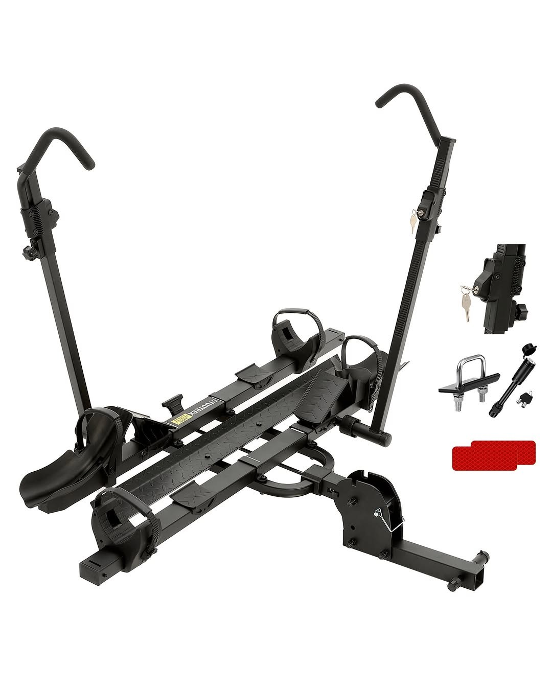 Young Electric 2 Ebike Rack Heavy Duty Platform Carrier 200lb Capacity, Smart Tilting & One Hand Folding Bicycle Rack for SUV, Minivan, RV, Fits 5-Inch Fat Tires
