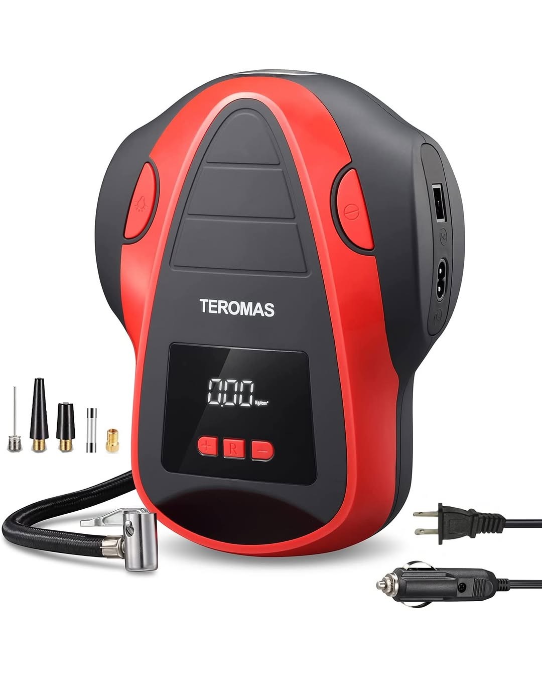 FORTEM Tire Inflator Portable Air Compressor 150 PSI, Bike Pump, 12V Electric Air Pump for Car Tires and Bicycles w/LED Light, Digital Tire Pressure Gauge w/Auto Pump/Shut Off, Carrying Case