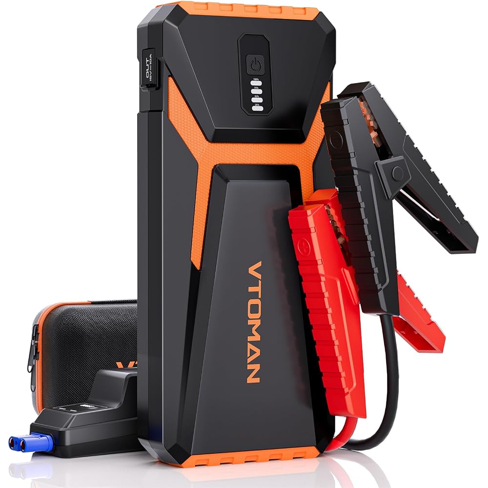 VTOMAN V10 3500A Jump Starter, Portable Car Starter (9.5L Gas,7.5L Diesel Engine) 12V Lithium Jump Box, Auto Battery Booster Power Pack, Car Battery Charger Jumper Starter with Type C Quick Charge