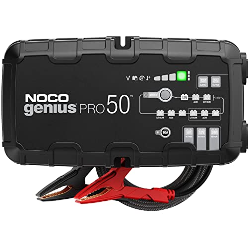 NOCO GENIUSPRO50: 50A 6V/12V/24V Professional Smart Battery Charger – Maintainer, Desulfator & Power Supply