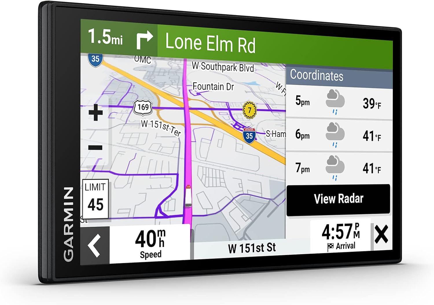 Garmin dēzl OTR610, Large Easy-to-Read 6" GPS Truck Navigator, Custom Truck Routing, High-Resolution Birdseye Satellite Imagery