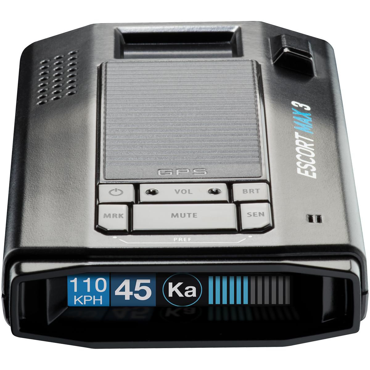 Escort MAX 3 Laser Radar Detector - Bluetooth Connectivity, Premium Range, Advanced Filtering, AutoLearn Technology, Voice Alerts, OLED Display, Apple CarPlay and Android Auto Compatible