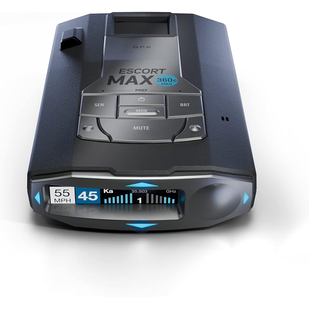Escort MAX 360c MKII Laser Radar Detector - Dual-Band Wi-Fi and Bluetooth Enabled, 360° Directional Arrows, Exceptional Range, Shared Alerts, Apple CarPlay and Android Auto Compatible, Black