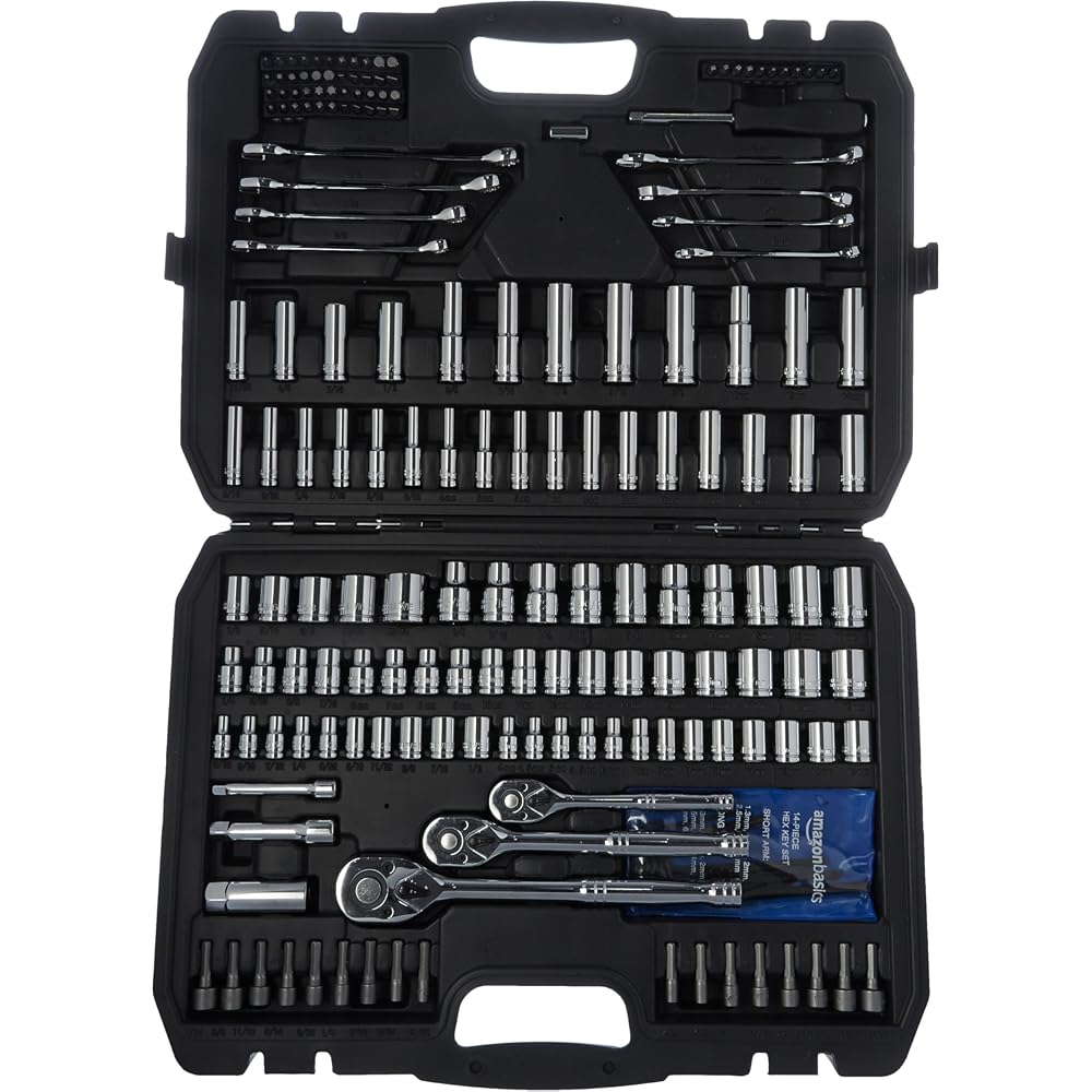 Amazon Basics 201-Piece Mechanic's Socket Tool Set