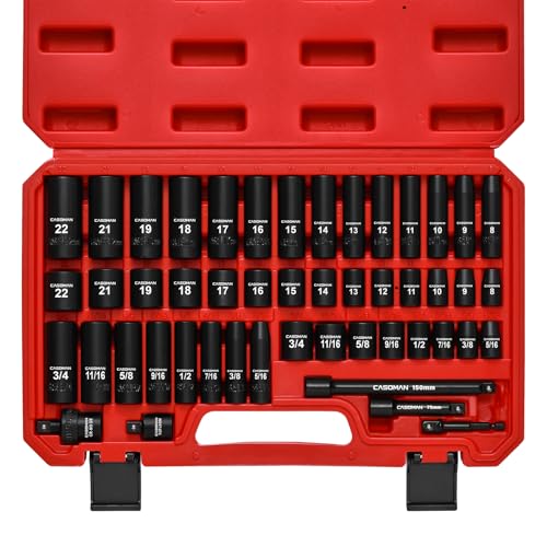 CASOMAN 3/8" Drive Impact Socket Set 49 Piece