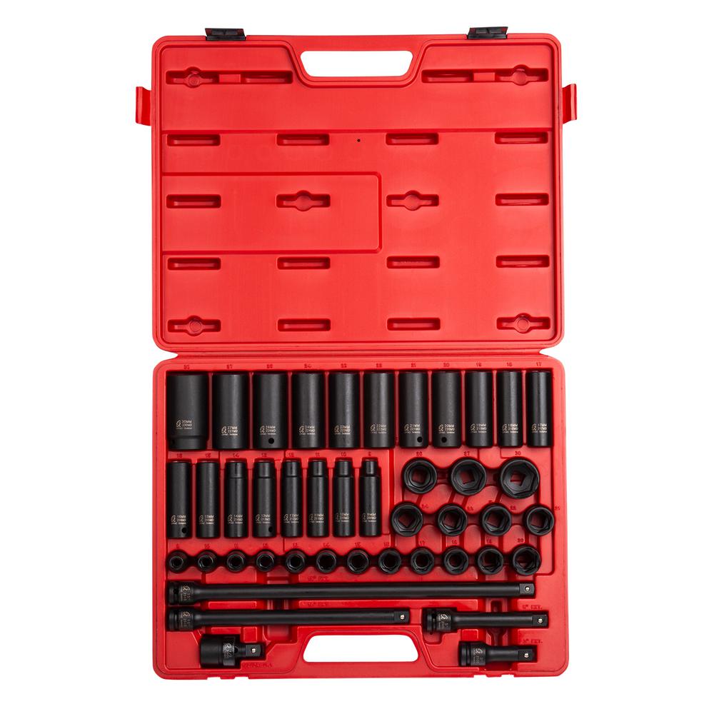 Sunex 2569 1/2" Drive Master Impact Socket Set 43 Piece Metric