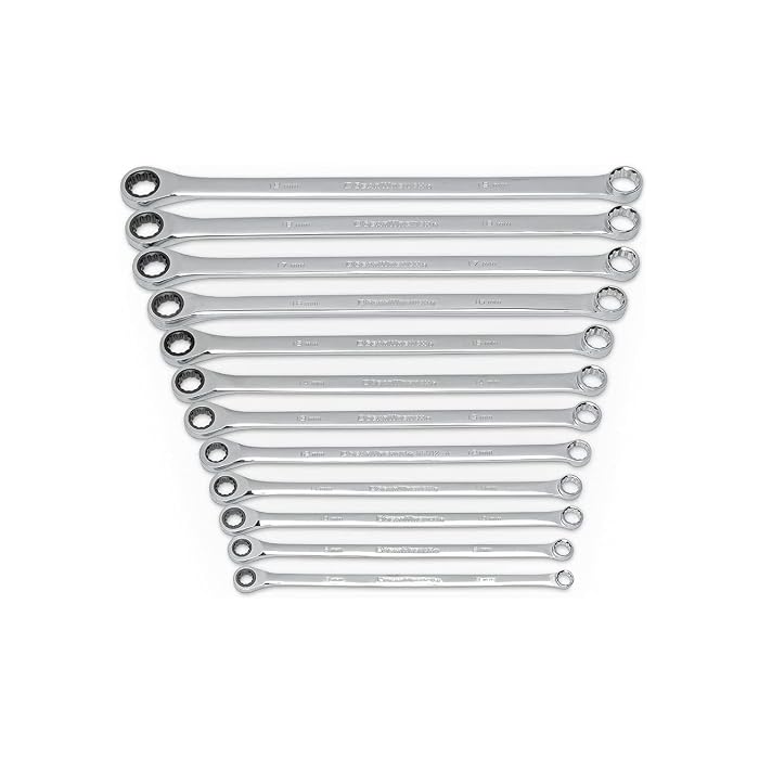 GEARWRENCH 12 Piece GearBox 12 Point XL Ratcheting Double Box Wrench Set Metric 85988
